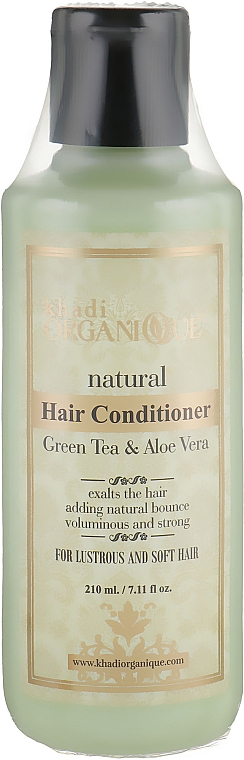 Naturalna ziołowa odżywka ajurwedyczna Zielona Herbata i Aloe Vera - Khadi Organique GreenTea Aloevera Hair Conditioner — Zdjęcie N1