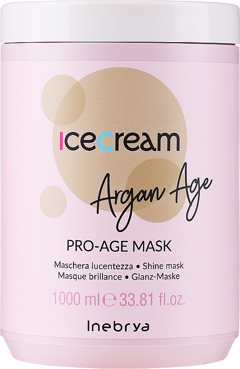 Maska z olejem arganowym do włosów farbowanych - Inebrya Ice Cream Argan-Age Pro-Age Mask — Zdjęcie N3