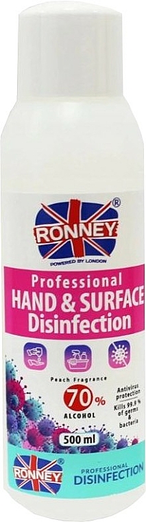Płyn do dezynfekcji rąk Brzoskwinia - Ronney Professional Hand & Surface Disinfection — Zdjęcie N1