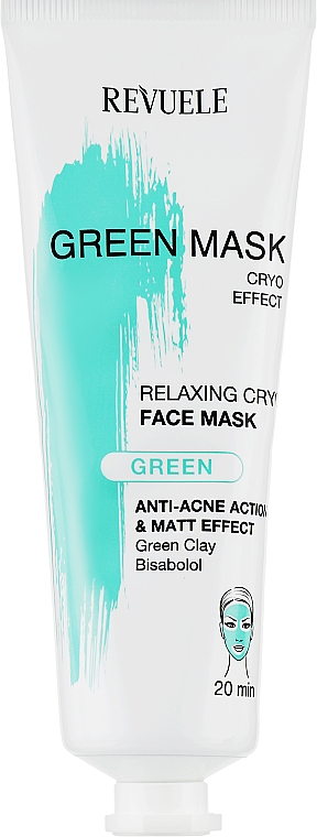 Przeciwtrądzikowa maska do twarzy - Revuele Anti-Acne Green Face Mask Cryo Effect