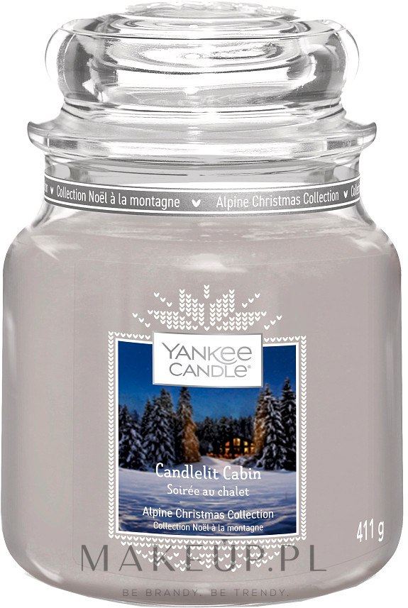 Świeca zapachowa w słoiku - Yankee Candle Candlelit Cabin Alpine Christmas Collection — Zdjęcie 411 g