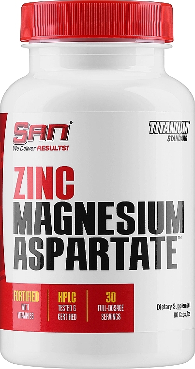 Suplement diety zawierający asparaginian cynku i magnezu - SAN Nutrition — Zdjęcie N1