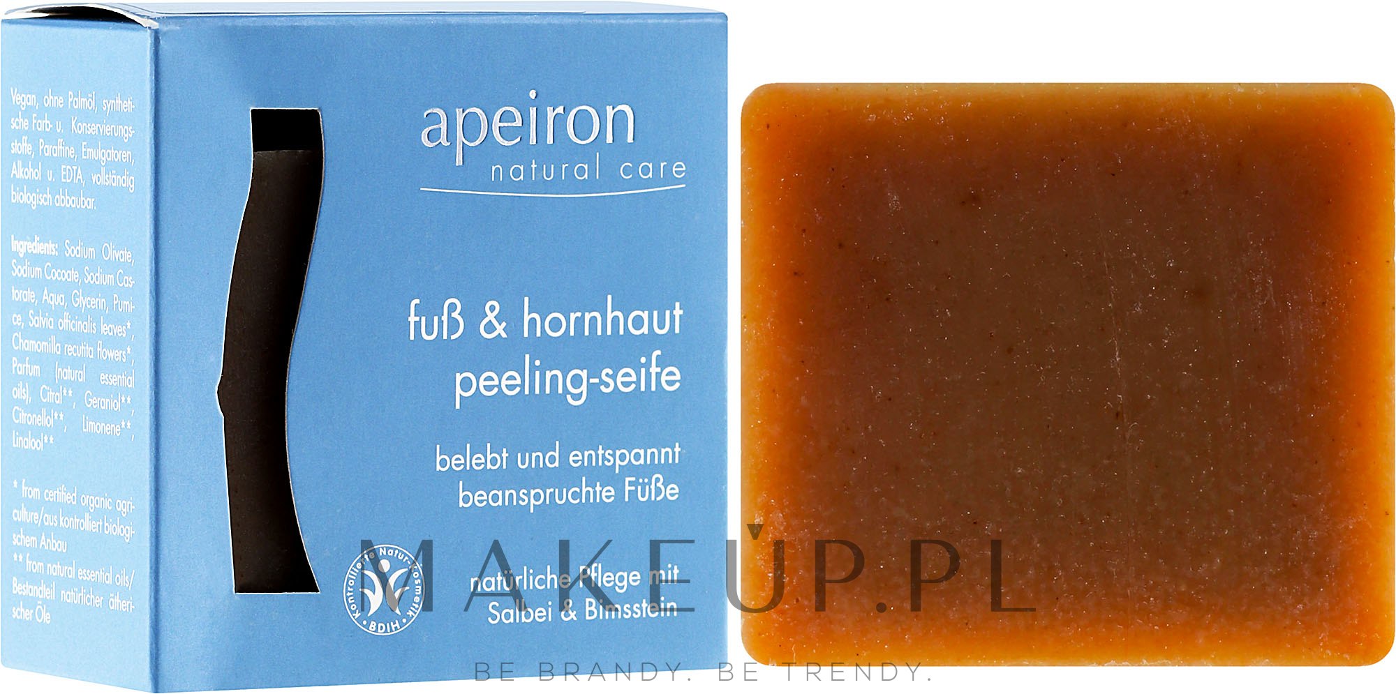 Mydło peelingujące do stóp i zrogowaciałego naskórka - Apeiron Foot & Callus Exfoliating Soap — Zdjęcie 100 g