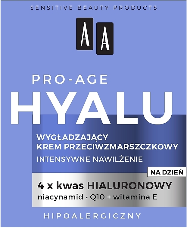 Wygładzający krem przeciwzmarszczkowy Intensywne nawilżenie - AA Cosmetics Hyalu Pro-Age — Zdjęcie N2