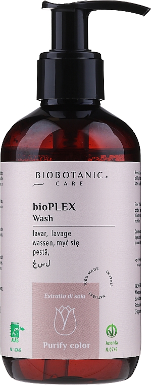 Regenerujący szampon do włosów farbowanych - BioBotanic bioPLEX Soybean Extract Purify Color Wash — Zdjęcie N1