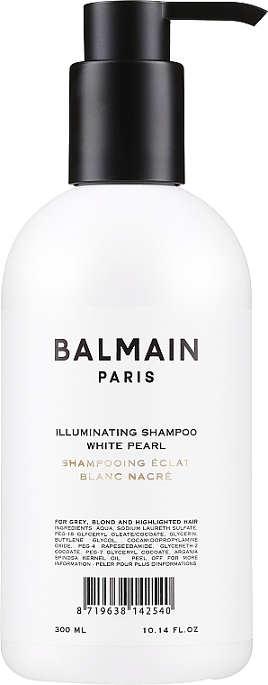 Rozświetlający szampon z białą perłą do jasnych włosów - Balmain Paris Hair Couture Illuminating White Pearl Shampoo — Zdjęcie N1
