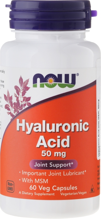 Kwas hialuronowy - Now Foods Hyaluronic Acid 50 mg — Zdjęcie N1
