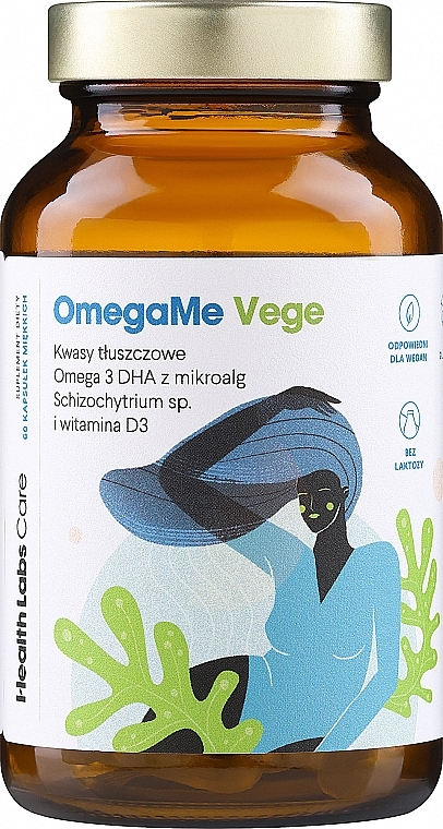 Suplement diety Kwasy tłuszczowe Omega 3 DHA z alg morskich - Health Labs Care OmegaMe Vege — Zdjęcie N1