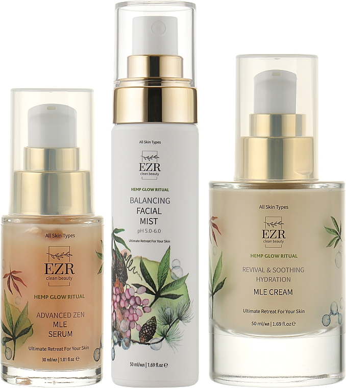 Zestaw Skin ZEN Ritual - EZR Clean Beauty (f/cr/50ml + f/serum/30ml + f/mist/50ml) — Zdjęcie N2