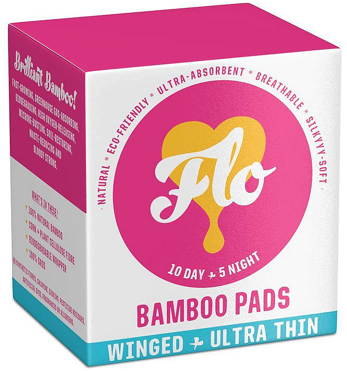 Cienkie bambusowe podpaski - Flo Bamboo Pads — Zdjęcie N1