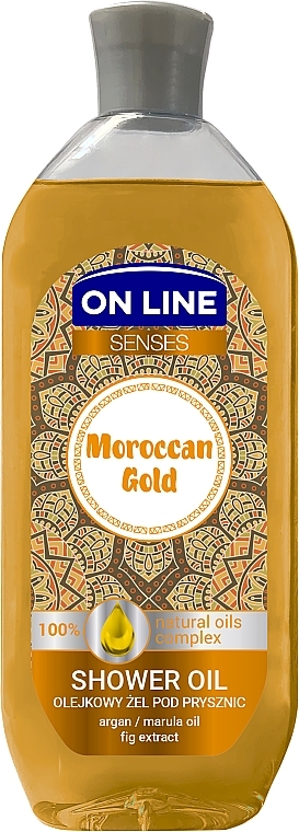Olejkowy żel pod prysznic z olejami marula i arganowym - On Line Senses Moroccan Gold