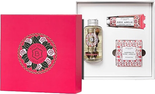 Zestaw - Benamor Rose Amelie Gift Set (h/cr/30ml + dry/oil/100ml + soap/100g) — Zdjęcie N1