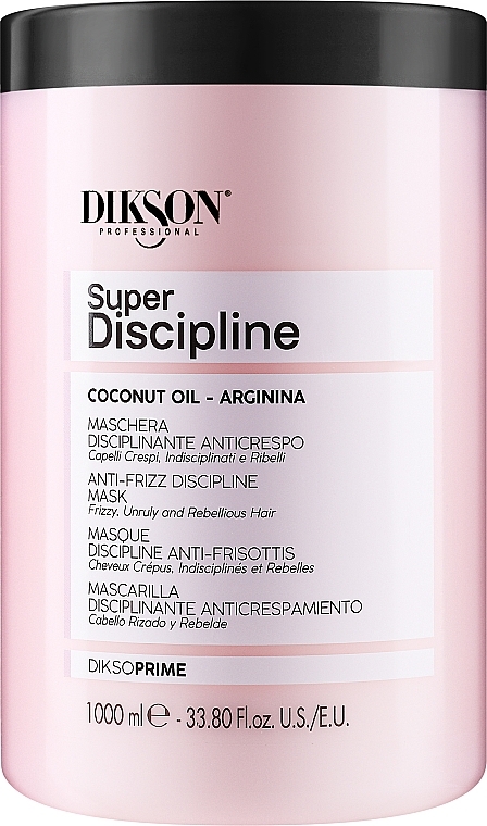 Maska do włosów niesfornych z olejem kokosowym - Dikson Super Discipline Mask — Zdjęcie N2