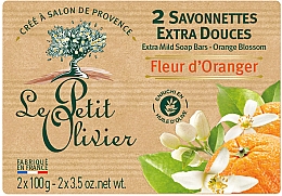 Kup Mydło kosmetyczne Kwiat pomarańczy (2 szt.) - Le Petit Olivier 2 extra mild soap bars Orange blossom
