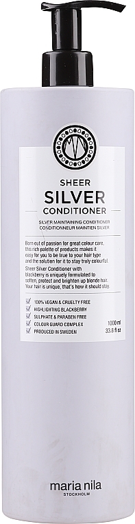 PRZECENA! Srebrna odżywka przeciw żółceniu się włosów - Maria Nila Sheer Silver Conditioner * — Zdjęcie N6