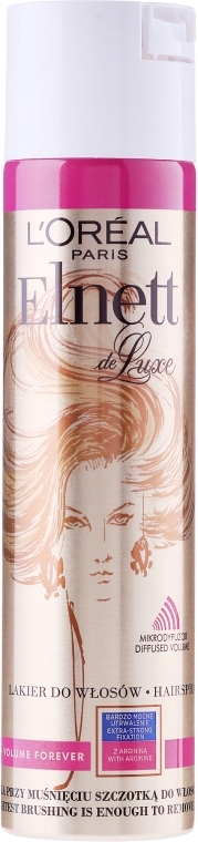 Lakier zwiększający objętość włosów - L'Oreal Paris Elnett De Luxe Volume Hairspray Very Strong Hold