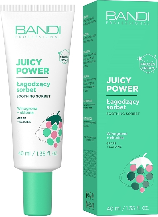 Kojący sorbet do twarzy - Bandi Professional Juicy Power Soothing Sorbet Grape + Ectoine — Zdjęcie N1