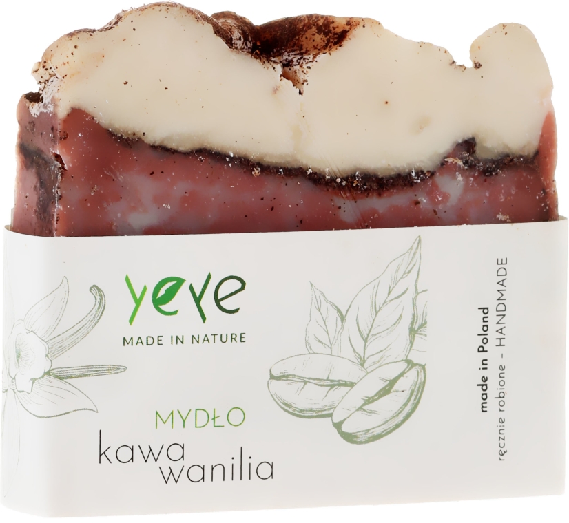 Naturalne mydło w kostce ręcznie robione Kawa i wanilia - Yeye — Zdjęcie N3