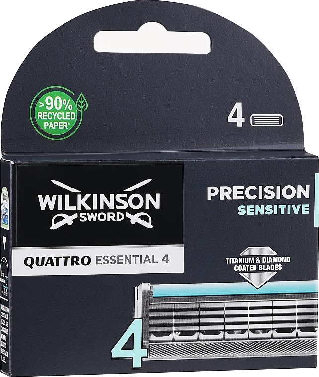 Wymienne ostrza do maszynki, 4 szt. - Wilkinson Sword Quattro Titanium Sensitive — Zdjęcie N1