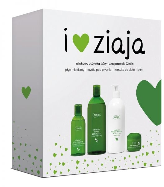 Zestaw - Ziaja Oliwkowa (sh/soap 500 ml + b/lotion 400 ml + cr 50 ml + micel/water 200 ml) — Zdjęcie N1