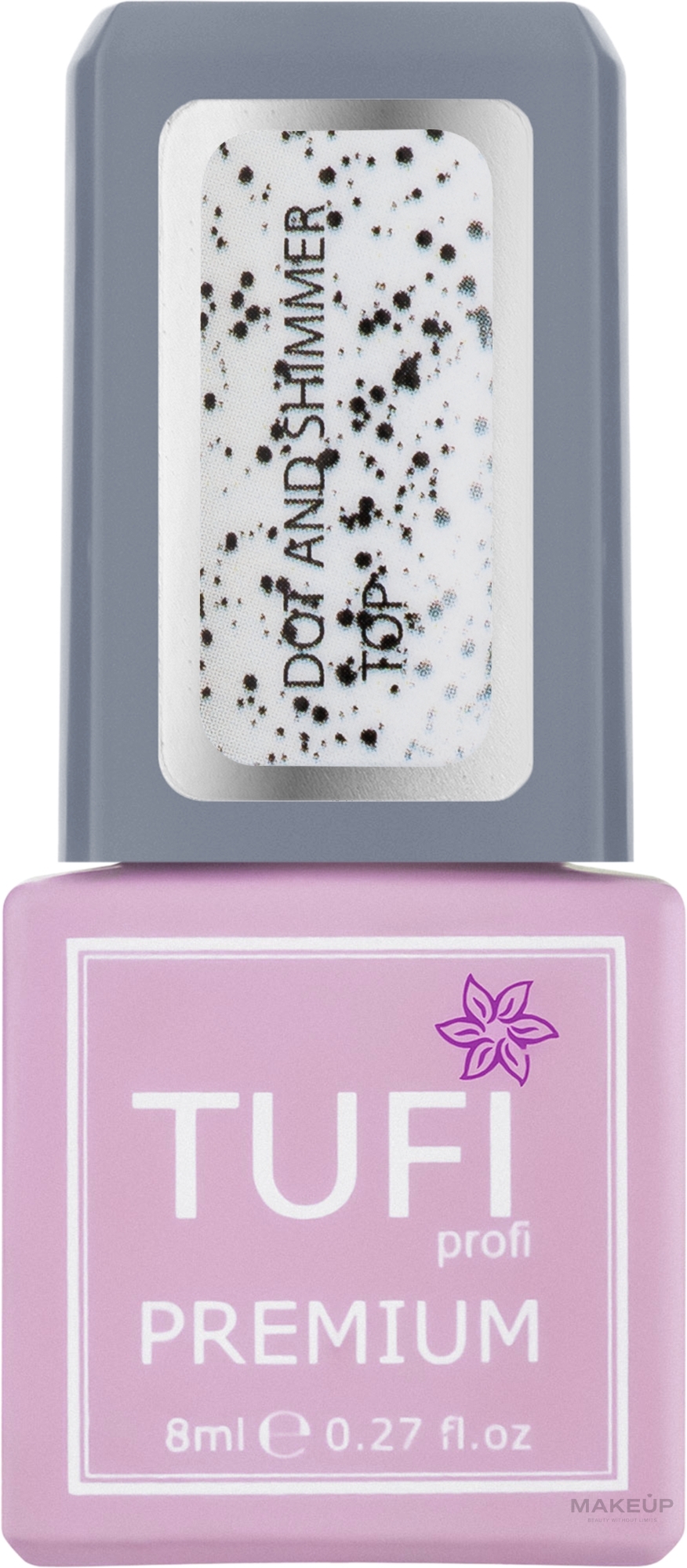 Top do paznokci - Tufi Profi Premium Dot And Shimmer Top — Zdjęcie 8 ml