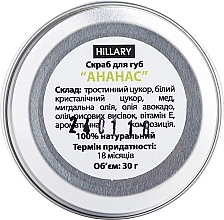 Ananasowy cukrowy peeling do ust - Hillary Lip Scrub — Zdjęcie N3