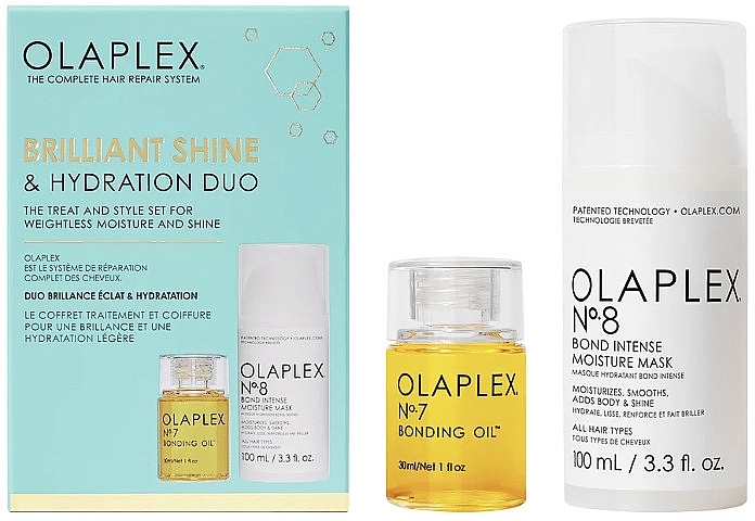 Zestaw - Olaplex Brilliant Shine & Hydration Duo (h/oil/30ml + h/mask/100ml) — Zdjęcie N1