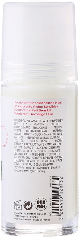 Dezodorant do skóry wrażliwej - Melvita Body Care Deodorant Sensetive Skin — Zdjęcie N2
