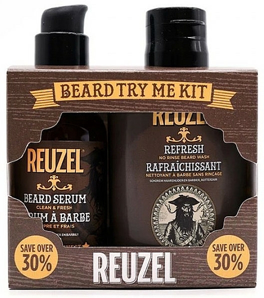 Zestaw do makijażu - Reuzel Clean & Fresh Beard Try Me Kit (serum/50g + shampoo/100ml ) — Zdjęcie N1