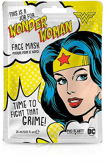 Nawilżająca maska w płachcie do twarzy z ekstraktem z arbuza - Mad Beauty DC This Is A Job For Wonder Woman Face Mask — Zdjęcie N1
