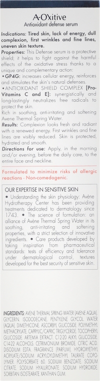 Antyoksydacyjne serum rozświetlające do twarzy - Avène A-Oxitive Antioxidant Defense Serum Sensitive Skins — Zdjęcie N3