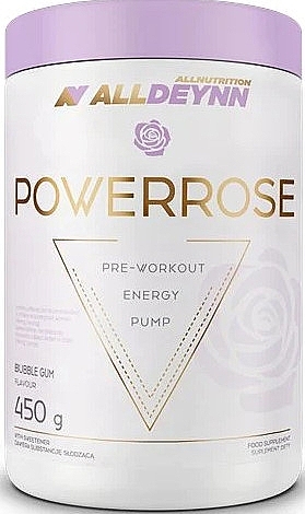 Kompleks przedtreningowy Guma balonowa - AllNutrition AllDeynn Powerrose Pre-Workout Bubble Gum — Zdjęcie N1