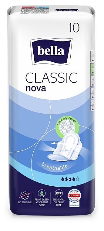 Podpaski higieniczne, 10 sztuk - Bella Classic Nova — Zdjęcie N1