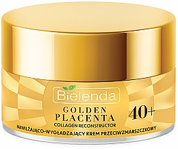 Nawilżająco-wygładzający krem przeciwzmarszczkowy do twarzy 40+ - Bielenda Golden Placenta Collagen Reconstructor — Zdjęcie N3
