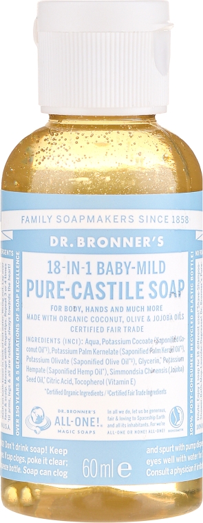 Mydło w płynie dla dzieci - Dr Bronner’s 18-in-1 Pure Castile Soap Baby-Mild — Zdjęcie N1