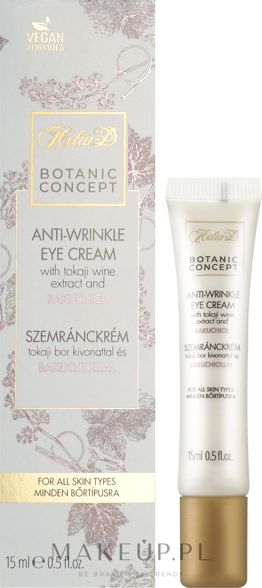 Przeciwzmarszczkowy krem pod oczy z ekstraktem z wina Tokaj i bakuchiolem - Helia-D Botanic Concept Eye Cream — Zdjęcie 15 ml