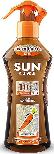 Olejek w sprayu przyspieszający opalanie SPF 10 - Sun Like Deep Tanning Oil SPF 10 Pump — Zdjęcie N1