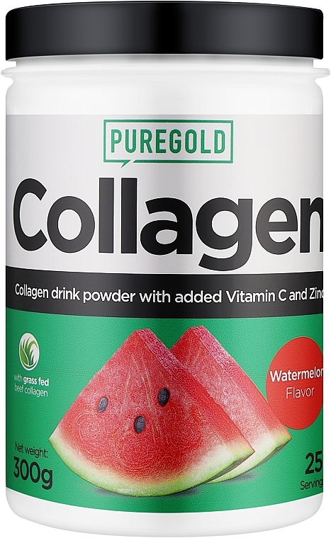 Kolagen z witaminą C i cynkiem, arbuz - Pure Gold Beef Collagen Watermelon Sorbet — Zdjęcie N1