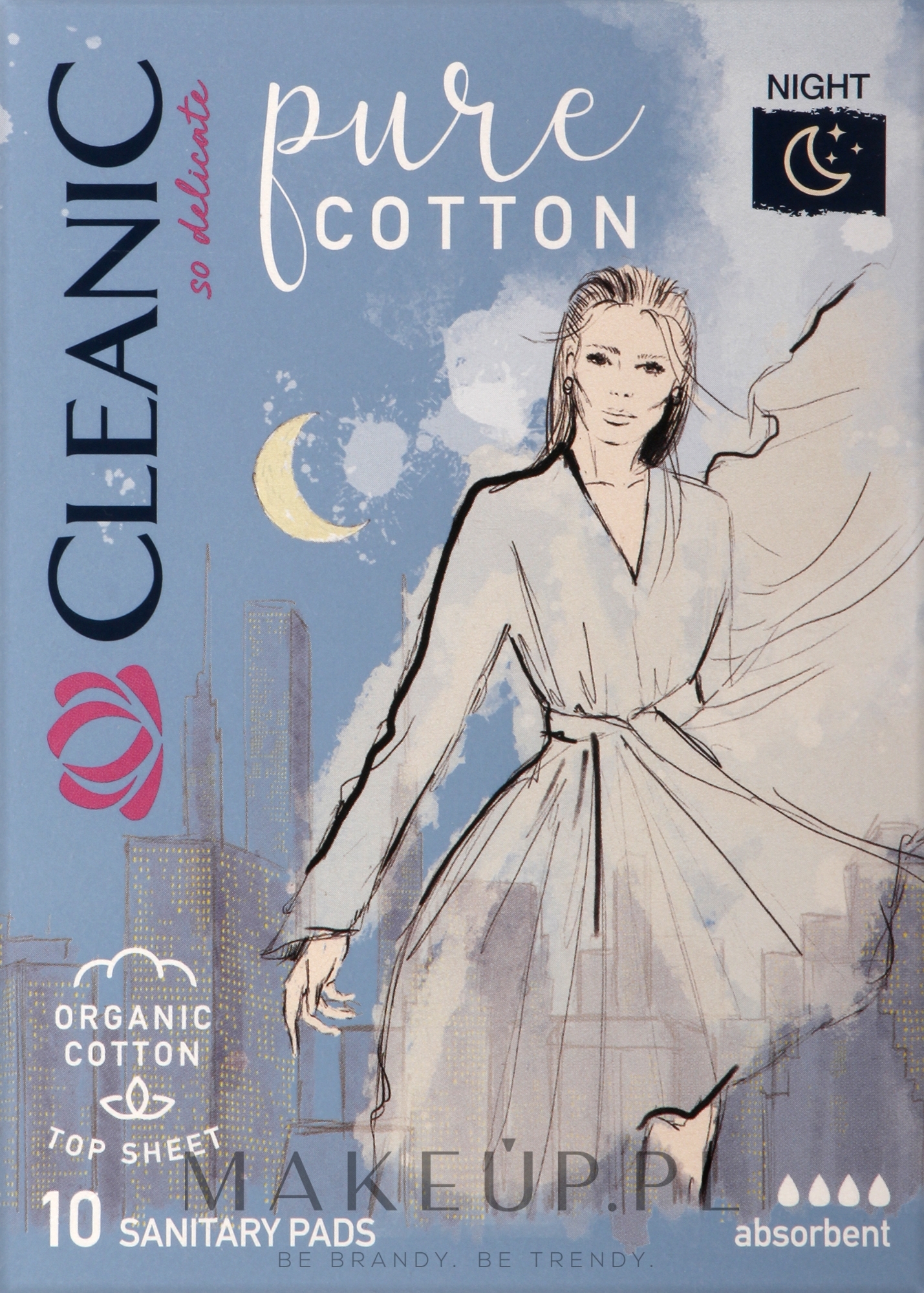 Podpaski na noc Czysta bawełna, 10 szt. - Cleanic Naturals Pure Cotton Night Sanitary Pads — Zdjęcie 10 szt.