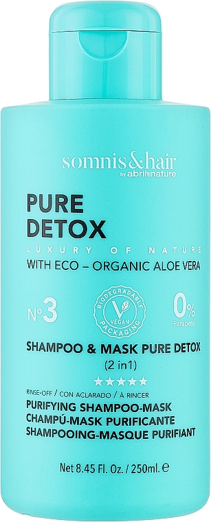 Szampon i maska 2w1 do wszystkich rodzajów włosów - Somnis & Hair Shampoo & Mask Pure Detox — Zdjęcie N1