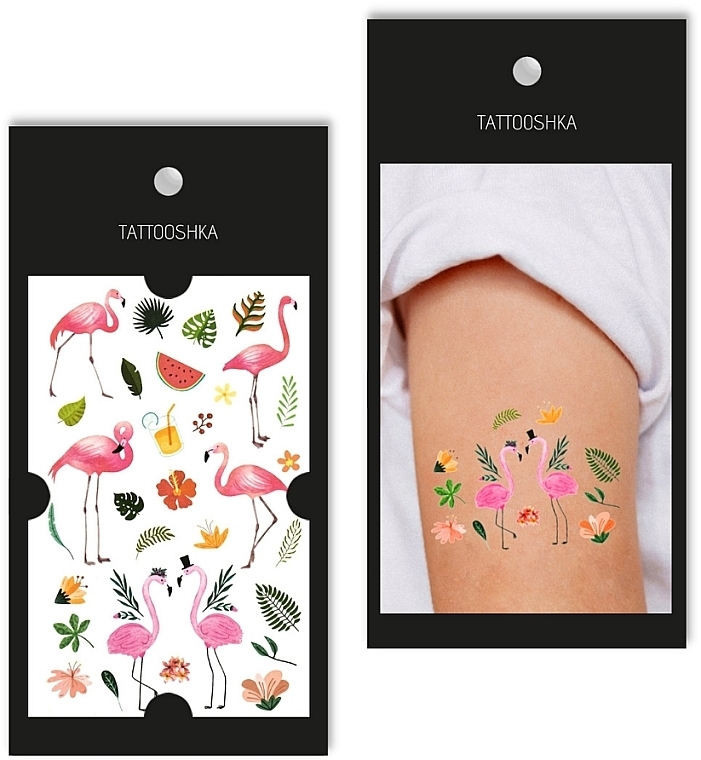 Tatuaże tymczasowe Różowe flamingi - Tattooshka