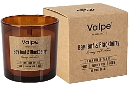 Świeca zapachowa z drewnianym knotem, w okrągłej szklance Liść laurowy z jeżynami - Bispol Valpe Fragrances Candle Bay Leaf And Blackberry — Zdjęcie N1