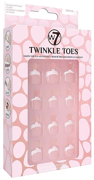 Zestaw sztucznych paznokci - W7 Twinkle Toes French Nails  — Zdjęcie N1