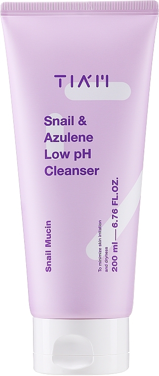 Delikatny kwaśny środek czyszczący do twarzy - Tiam Snail & Azulene Low pH Cleanser — Zdjęcie N1