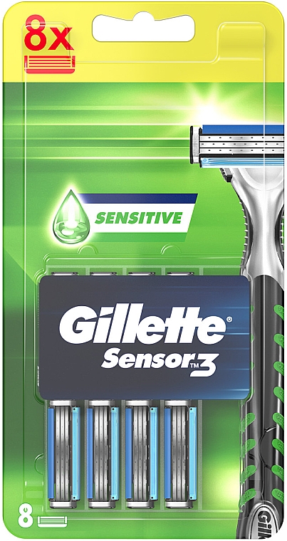 Wymienne ostrza do maszynki do golenia, 8 szt. - Gillette Sensor3 Sensitive — Zdjęcie N1