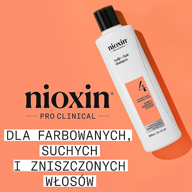 Szampon do skóry głowy i włosów farbowanych - Nioxin Pro Clinical System 4 Scalp + Hair Thickening Shampoo — Zdjęcie N2