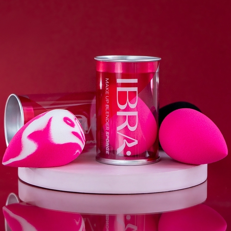 Gąbka do makijażu, różowa - Ibra Makeup Beauty Blender — Zdjęcie N2