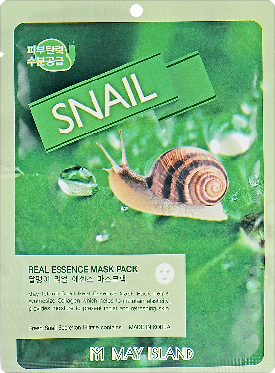 Maseczka do twarzy z mucyną ślimaka - May Island Real Essence Snail Mask Pack — Zdjęcie N1