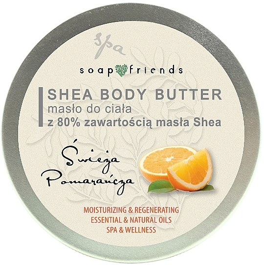 Masło do ciała z 80% zawartością masła shea Świeża pomarańcza - Soap&Friends Body Butter — Zdjęcie N1
