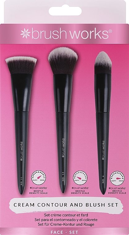 Zestaw pędzli do makijażu, 3 szt. - Brushworks Cream Contour And Blush Set — Zdjęcie N2